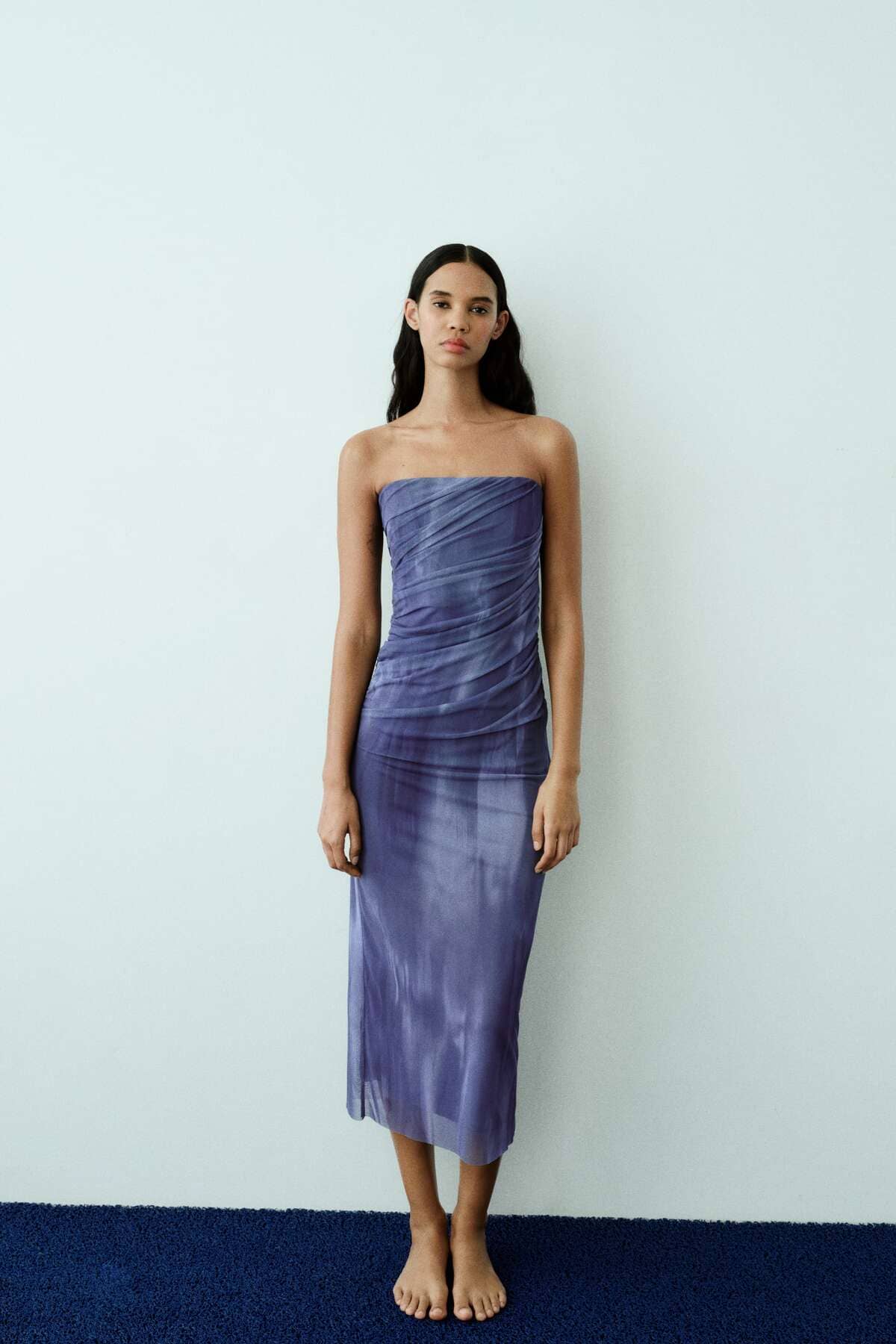 Zara Strapless Tie Dye Print Dress